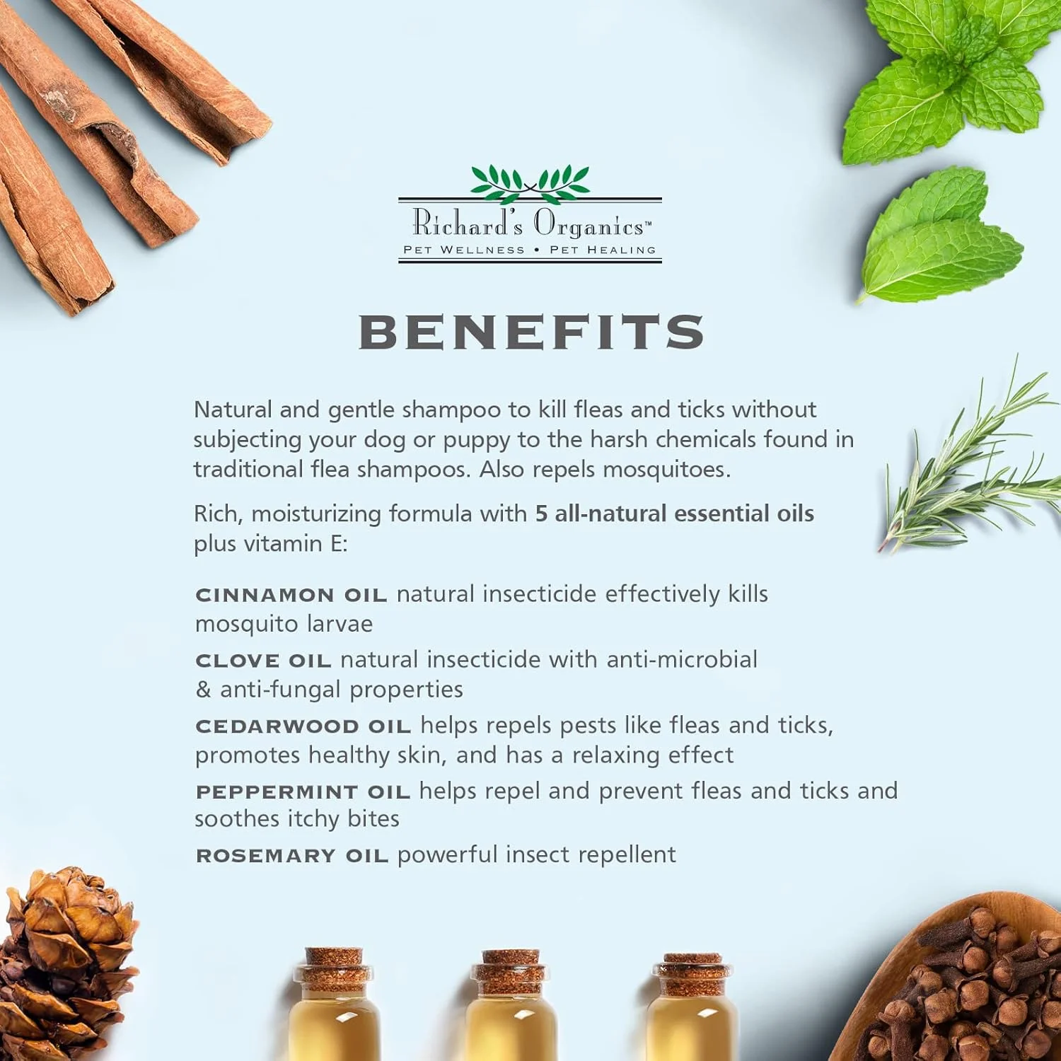 شامپو ضد کک و کنه ارگانیک ریچاردز SynergyLabs حجم 354 میلی لیتر مخصوص سگ