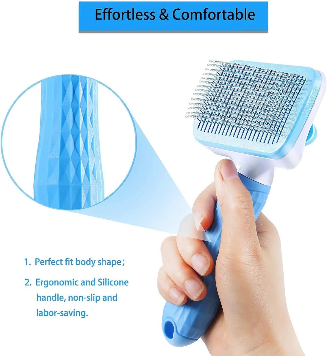 شانه لوازم حیوانات خانگی برای سگ ها، شانه گربه برای نظافت موی حیوانات خانگی، برس ابزار ریزش موی سگ، محصولات برس برای حیوانات، برس لغزنده خود تمیز شونده برای سگ ها و گربه ها