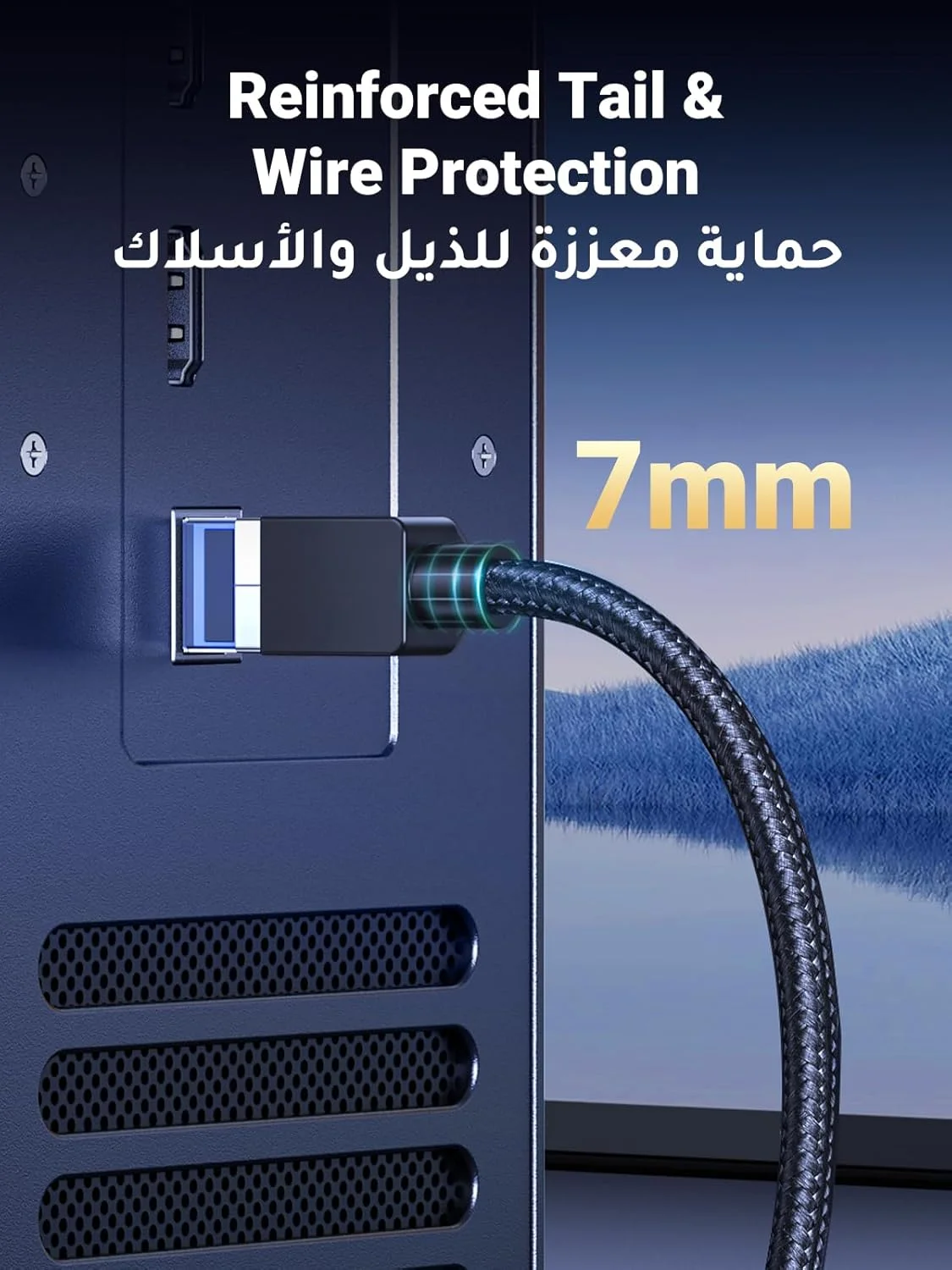 کابل اترنت UGREEN 0.5 متری Cat 8، کابل شبکه گیگابیتی پرسرعت 40 گیگابیت بر ثانیه 2000 مگاهرتز RJ45، کابل اینترنت بافته شده با محافظ دوتایی، سازگار با سوئیچ بازی، PS4، PS5، رایانه شخصی، روتر، تلویزیون، Xbox