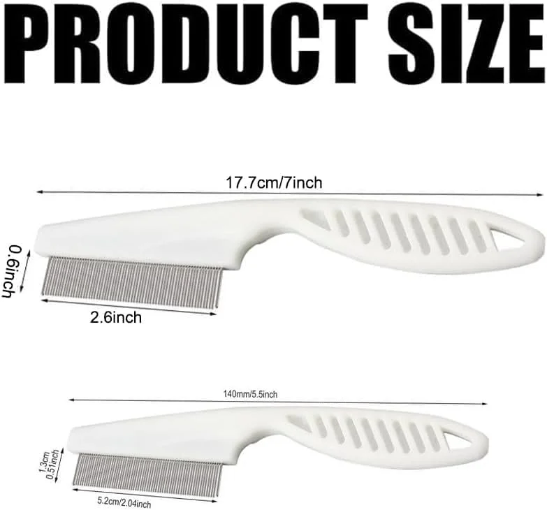 شانه نظافت سگ و گربه استیل ضد زنگ 2 در 1، از بین برنده کک، شانه موی زیرین گربه مو کوتاه