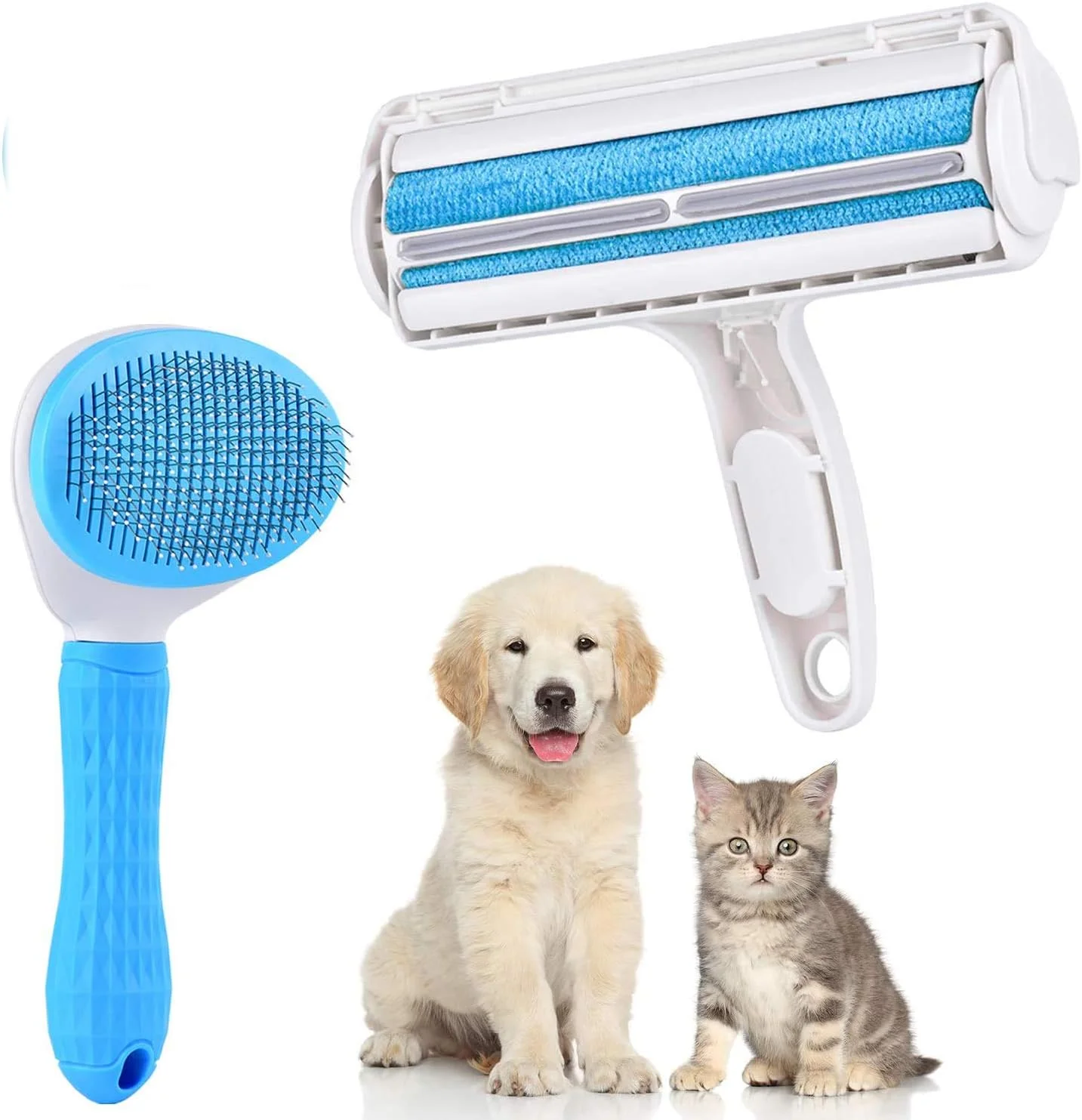 برس موی حیوانات خانگی استارتی، برس موبر حیوانات خانگی قابل استفاده مجدد برای سگ و گربه، تمیز کردن آسان موی حیوانات خانگی از فرش، مبلمان، قالیچه، لباسشویی، لباس و رختخواب، مبل (بسته 2 عددی)