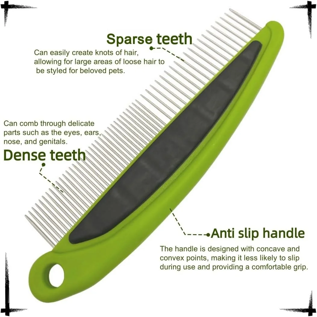 ست 5 عددی شانه سگ، شانه کک و شپش با دندانه های گرد استیل ضد زنگ برای سگ و گربه های خانگی، شانه پلاستیکی حرفه ای برای نظافت سگ های کوچک، متوسط و بزرگ، از بین بردن گره و موهای درهم ست 5 عددی شانه سگ، شانه کک و شپش با دندانه های گرد استیل ضد زنگ برای سگ و گربه های خانگی، شانه پلاستیکی حرفه ای برای نظافت سگ های کوچک، متوسط و بزرگ، از بین بردن گره و موهای درهم