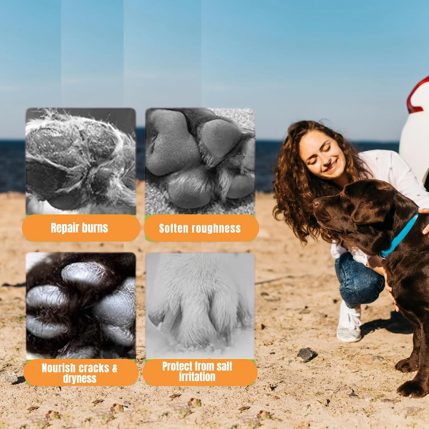 بالم پنجه حیوانات خانگی استاردوتاش - مرطوب کننده نارگیل طبیعی برای سگ ها و گربه ها | تسکین دهنده پنجه ها و بینی خشک و ترک خورده | بی خطر برای لیسیدن | محافظت در تمام طول سال برای آب و هوای گرم و سرد