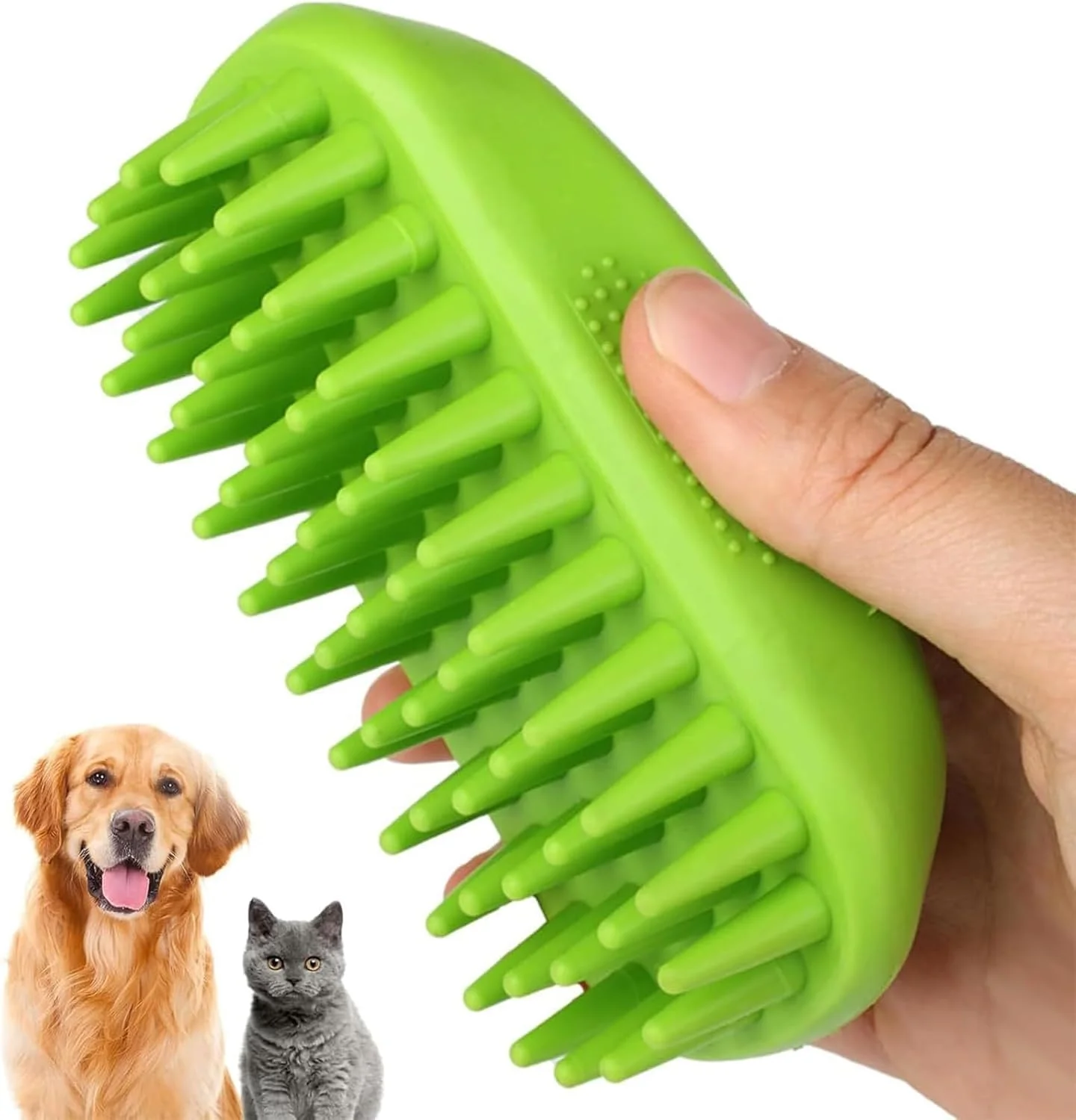 برس حمام حیوانات خانگی X spring، برس اسکرابر حمام سگ برای از بین بردن موهای شل و ریخته شده، برس اسکرابر شامپو سگ، اسکرابر سگ برای حمام با موهای لاستیکی نرم، برای سگ های کوچک، بزرگ، مو بلند و کوتاه