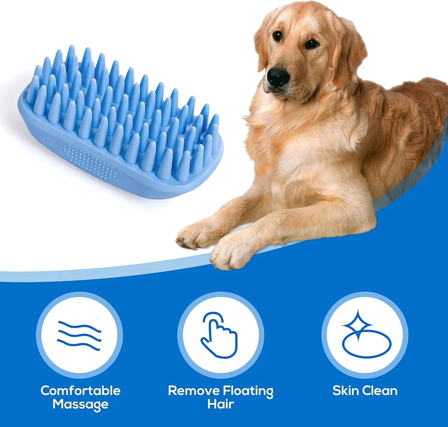 برس حمام سگ X spring، برس حمام حیوانات خانگی، برس تمیز کننده و نظافت مو، برس شامپو سگ سیلیکونی نرم، برس ماساژ چند منظوره حیوانات خانگی برای سگ های مو کوتاه و بلند