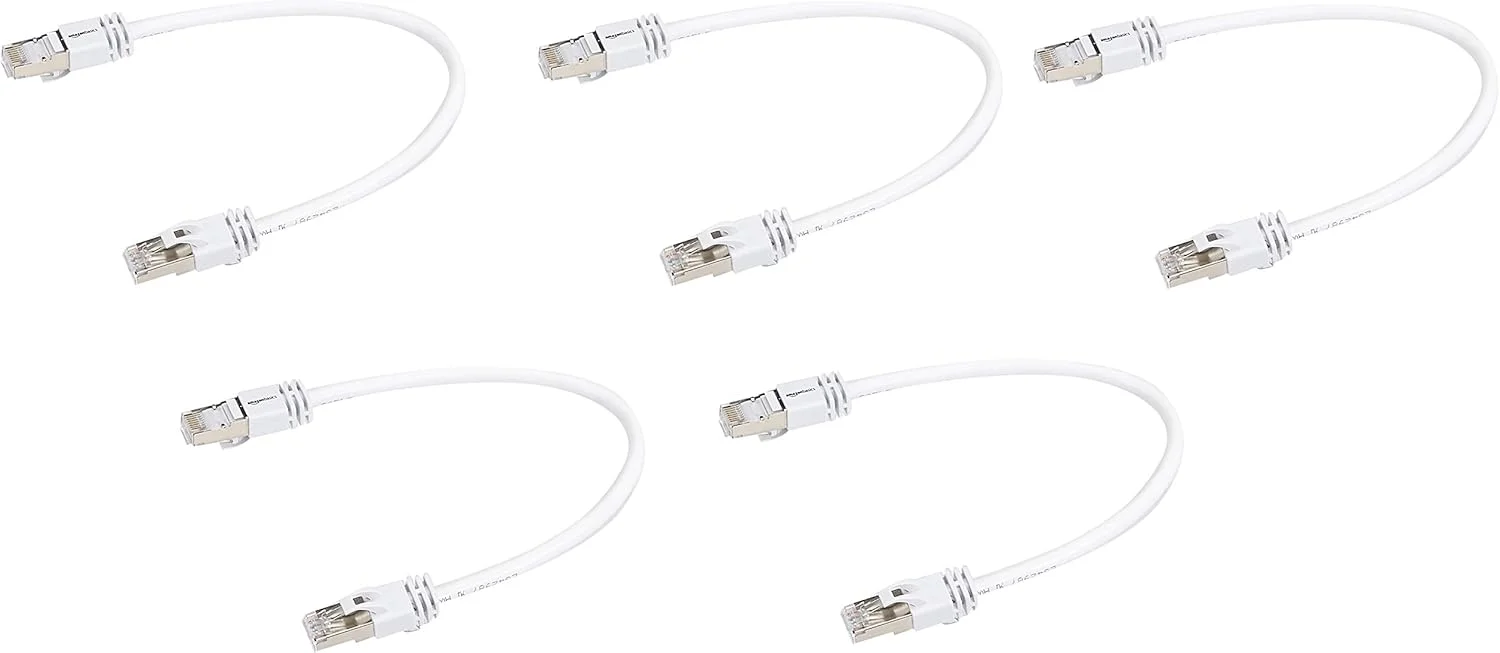 کابل شبکه اینترنت پچ آمازون بیسیکس Cat 7 گیگابیتی پرسرعت، 10 گیگابیت بر ثانیه، 600 مگاهرتز - سفید، 0.3 متر، بسته 5 عددی کابل شبکه اینترنت پچ آمازون بیسیکس Cat 7 گیگابیتی پرسرعت، 10 گیگابیت بر ثانیه، 600 مگاهرتز - سفید، 0.3 متر، بسته 5 عددی