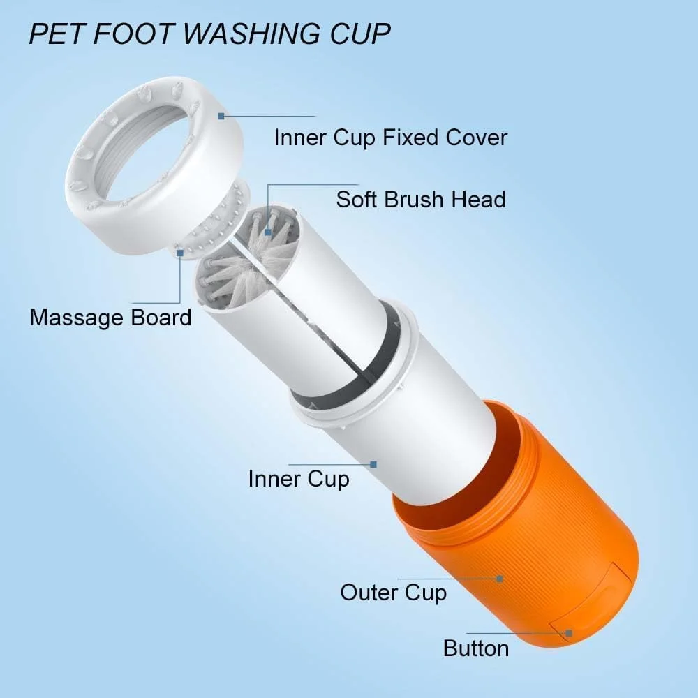 دستگاه تمیز کننده خودکار پنجه سگ X spring، فنجان شستشوی پای سگ بدون دخالت دست با طراحی تمیز کننده عمیق، ایده آل برای استفاده در داخل و خارج از خانه پس از پیاده روی