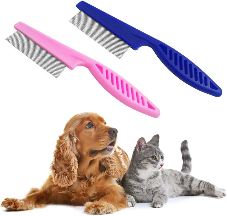 مجموعه 4 عددی شانه حرفه ای نظافت حیوانات خانگی SourceTon، شانه های استیل ضد زنگ برای سگ ها، گربه ها و سایر حیوانات خانگی