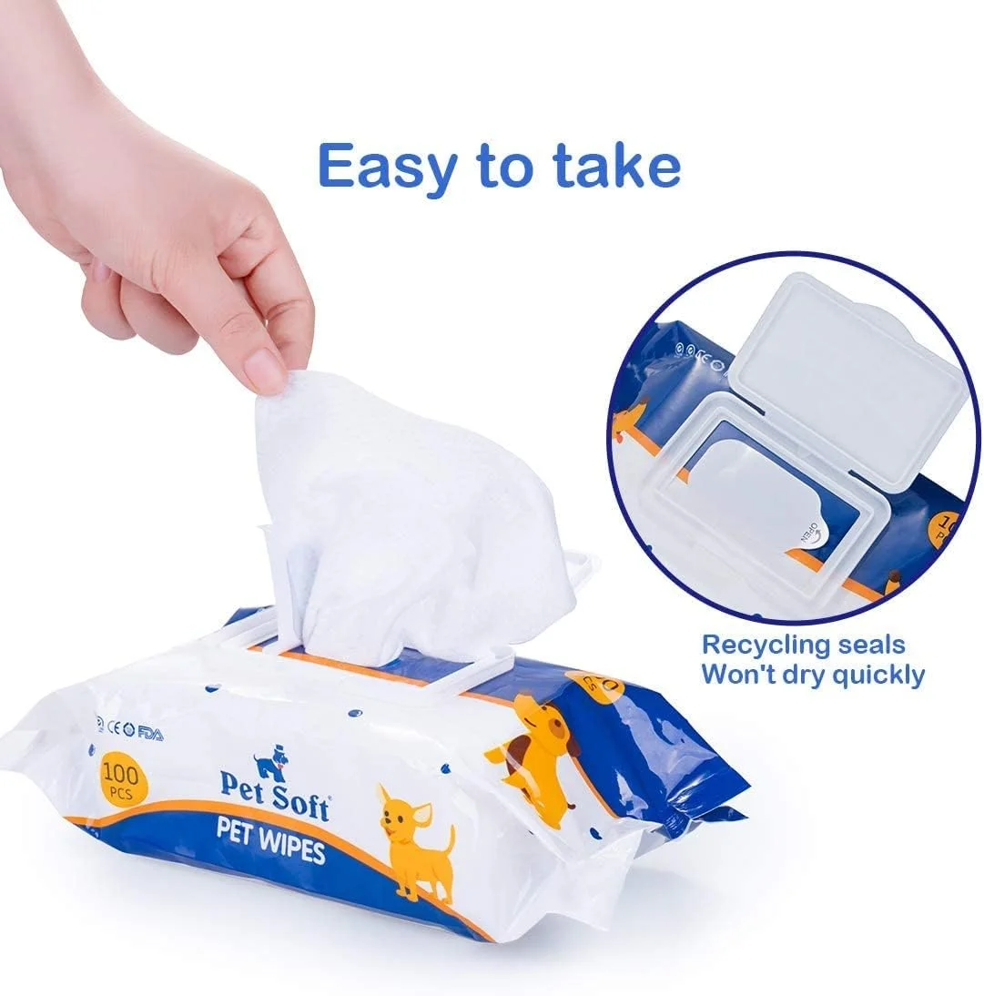 دستمال مرطوب سگ SPACE برای نظافت و خوشبو کردن - 100 عدد دستمال مرطوب گیاهی و ضد حساسیت برای سگ ها و توله سگ ها - بدون عطر، دستمال مرطوب خوشبو کننده برای حمام سریع سگ ها برای پنجه ها (100 عدد گیاهی)