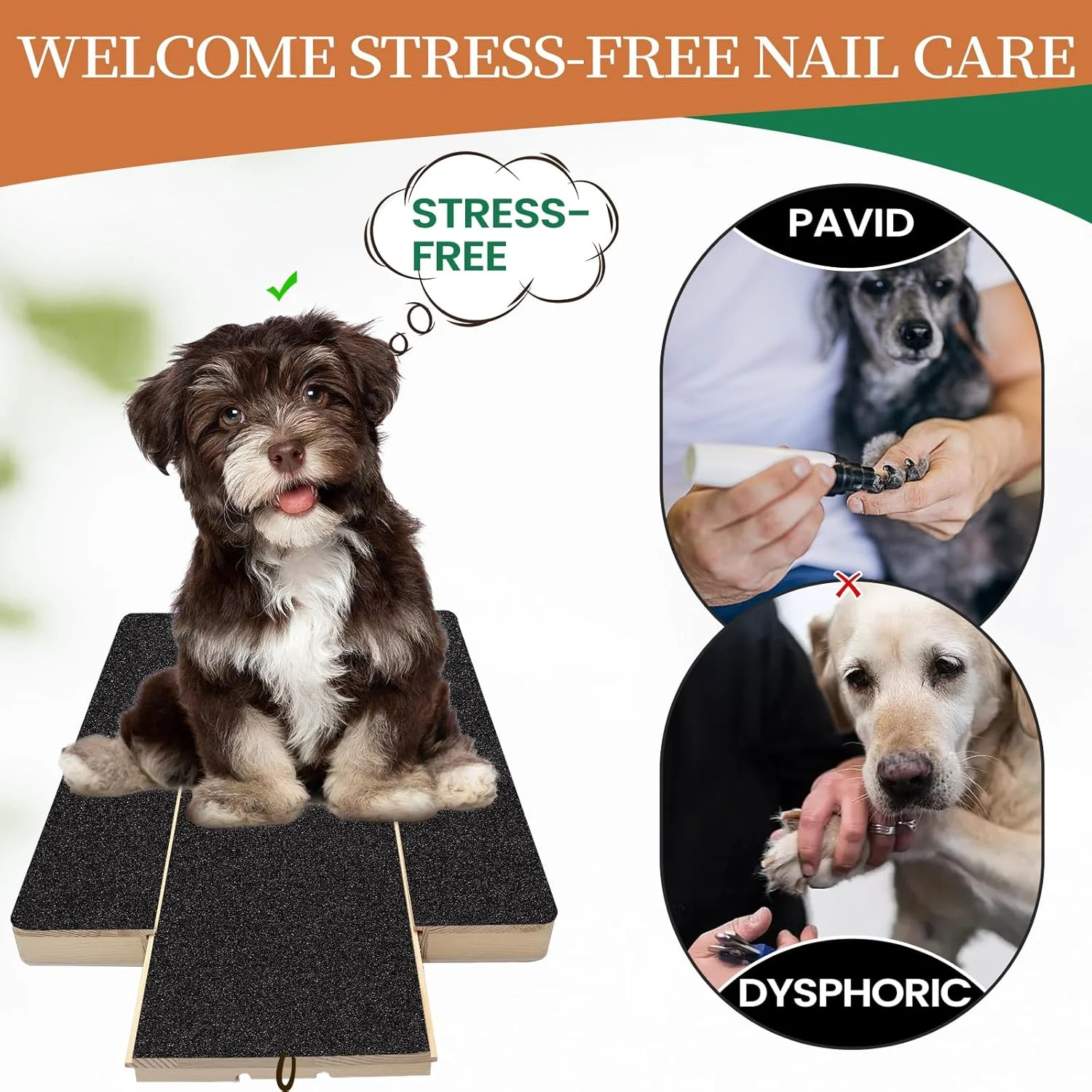 سوهان ناخن سگ SPAKITCHCE - پد خراش مربع تخته خراش، کاغذ سنباده برای کوتاه کردن ناخن سگ و توله سگ