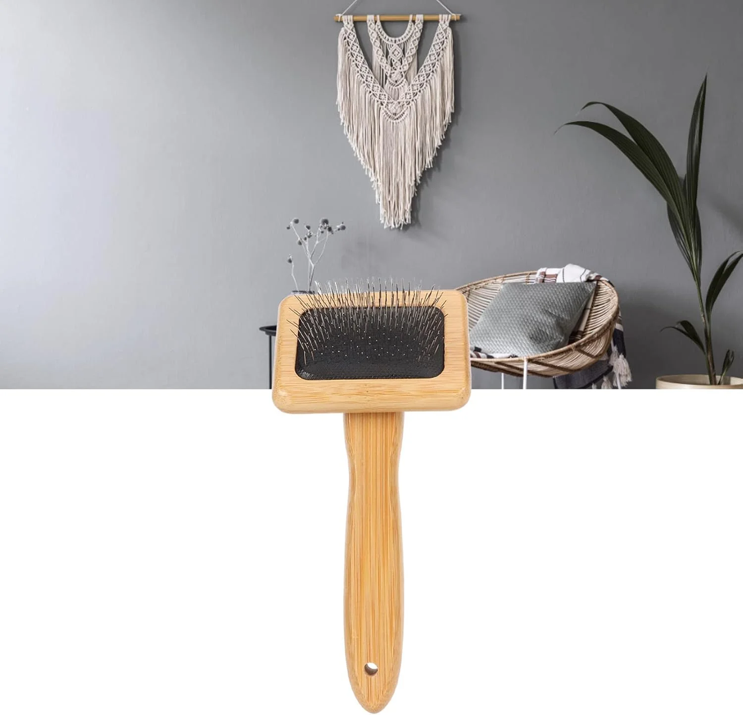 برس سیمی پشم گوسفند Sorandy با کوسن کیسه سوراخ دار، برس پشم گوسفند، شانه نرم کننده مکرومه برس نرم کننده حیوانات خانگی با دسته چوبی برای نظافت، از بین بردن ریزش و آلودگی (S برس سیمی پشم گوسفند Sorandy با کوسن کیسه سوراخ دار، برس پشم گوسفند، شانه نرم کننده مکرومه برس نرم کننده حیوانات خانگی با دسته چوبی برای نظافت، از بین بردن ریزش و آلودگی (S