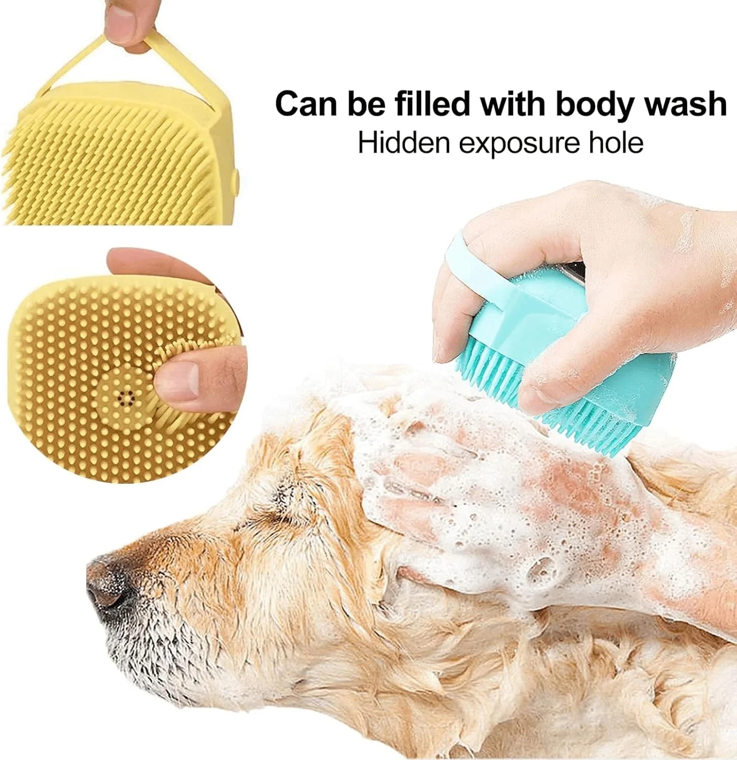 برس نظافت حیوانات خانگی سیلیکونی نرم - شانه ماساژ ملایم برای سگ ها - تمیز کننده مو و خز موثر - ایده آل برای حمام و نظافت (آبی)