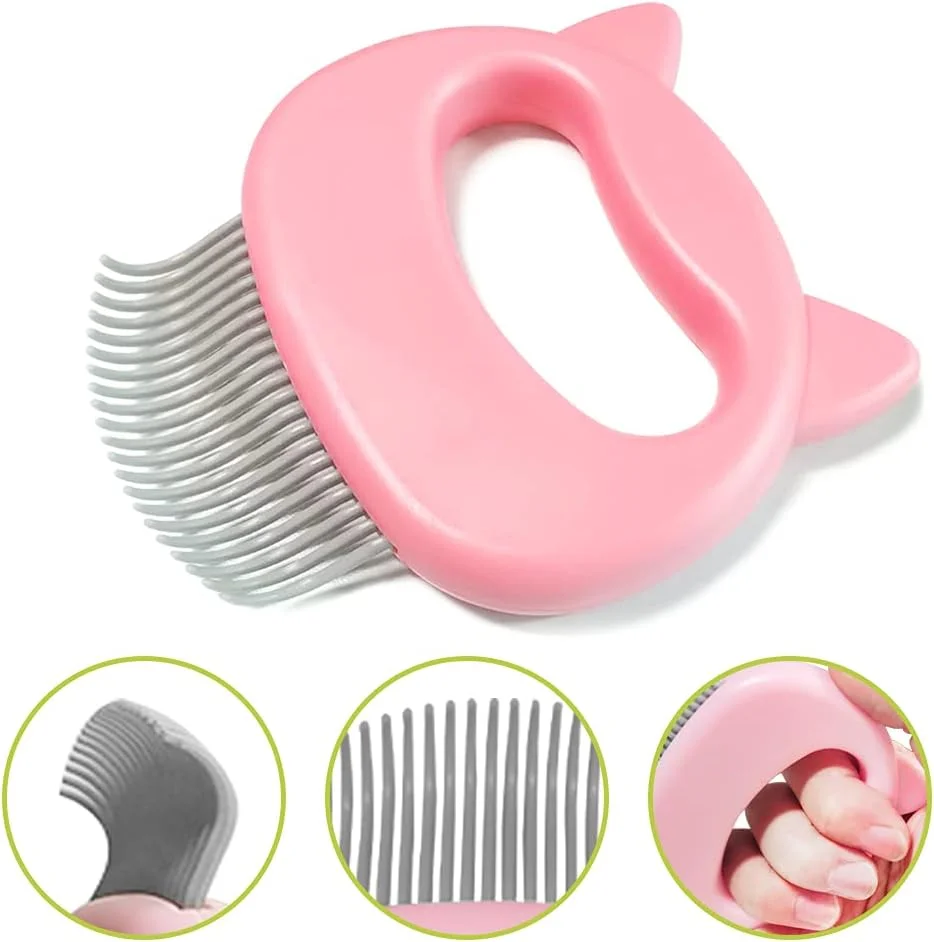 سونکو بسته 3 عددی شانه ماساژ پوسته ای برای حذف موی حیوانات خانگی، ابزار از بین بردن گره موی حیوانات خانگی مناسب برای گربه های مو بلند، متوسط و کوتاه