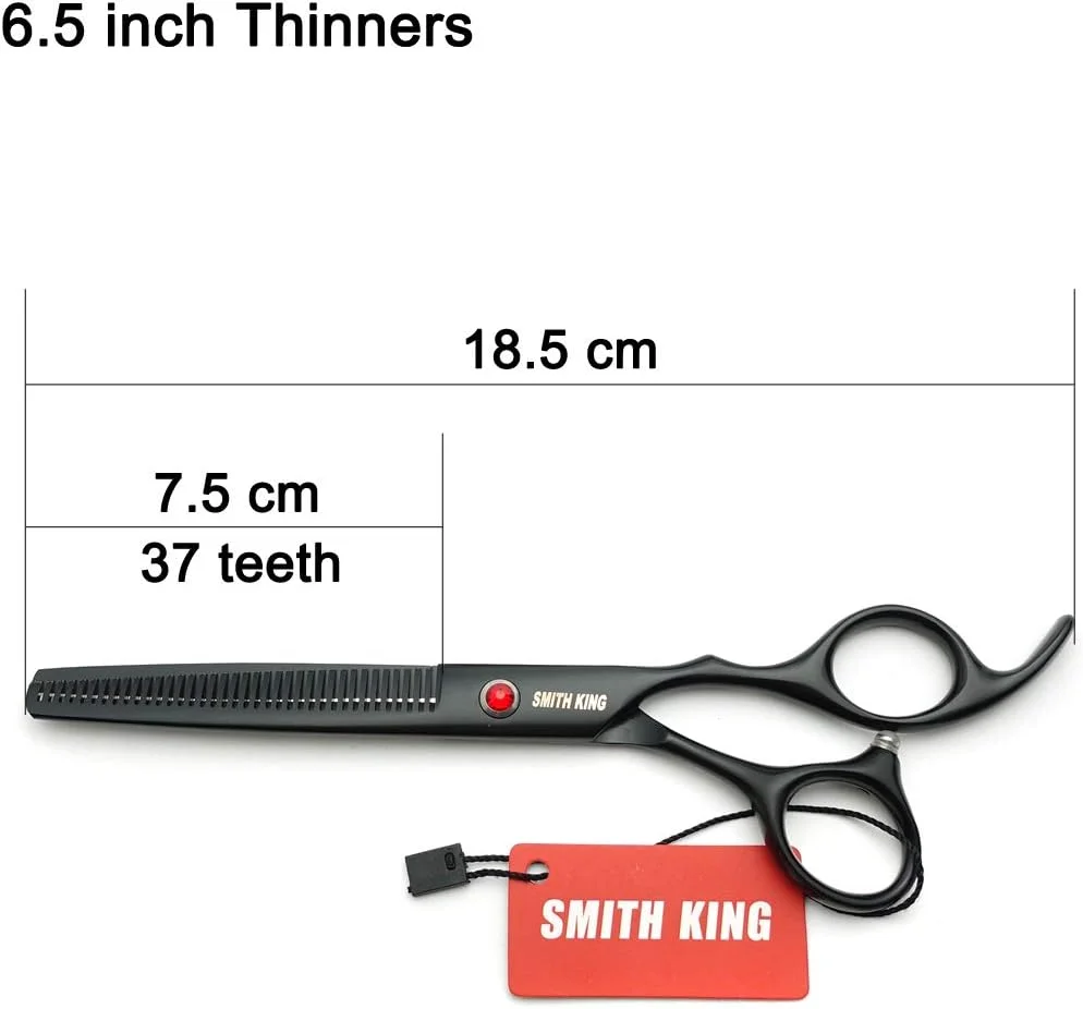 ست قیچی آرایشگری حیوانات خانگی Smithking (مشکی مات) - ست 4 عددی قیچی صاف، پیتاژ و منحنی حرفه ای 18 سانتی متری برای آرایش سگ ست قیچی آرایشگری حیوانات خانگی Smithking (مشکی مات) - ست 4 عددی قیچی صاف، پیتاژ و منحنی حرفه ای 18 سانتی متری برای آرایش سگ