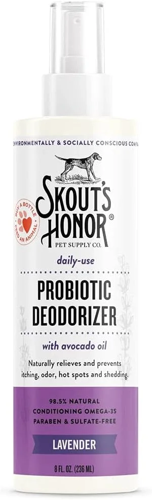Skouts Honor Probiotic Daily Use Deodorizer Lavender 236ml, white