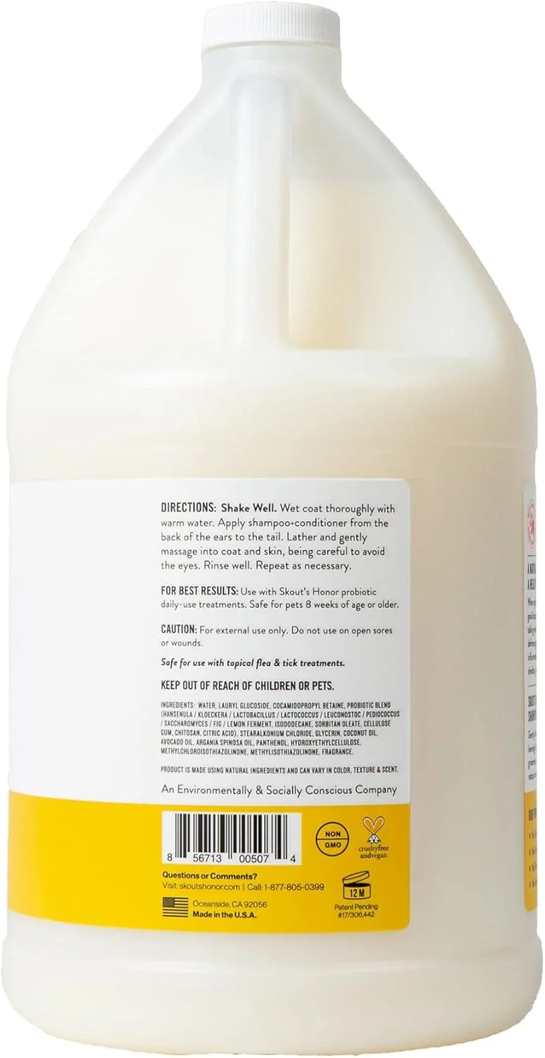 شامپو و نرم کننده پروبیوتیک اسکوتز آنر با رایحه پیچ امین الدوله حجم 3.7 لیتر