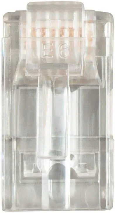 کانکتور RJ45 مدل 8P8C با قابلیت عبور آسان برای کابل شبکه Cat6، بسته 100 عددی کانکتور RJ45 مدل 8P8C با قابلیت عبور آسان برای کابل شبکه Cat6، بسته 100 عددی