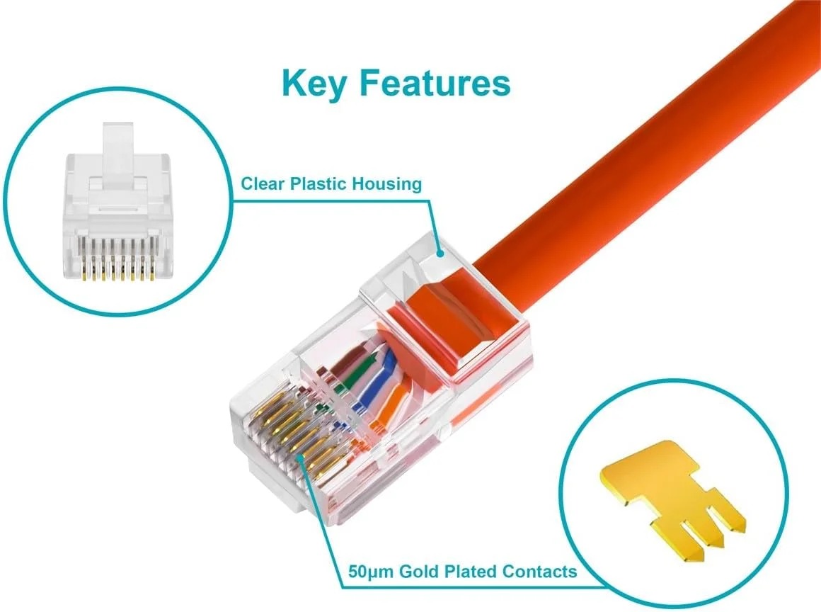 کانکتور RJ45 مونوپرایس Cat6 برای کابل های مفتولی به همراه اینسرت، 50 میکرون، 100 عدد در بسته کانکتور RJ45 مونوپرایس Cat6 برای کابل های مفتولی به همراه اینسرت، 50 میکرون، 100 عدد در بسته