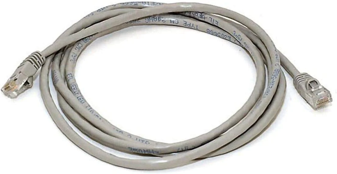 کابل شبکه کراس اور Cat5e 350MHz مونوپرایس 7 فوتی 24AWG با روکش مسی - خاکستری
