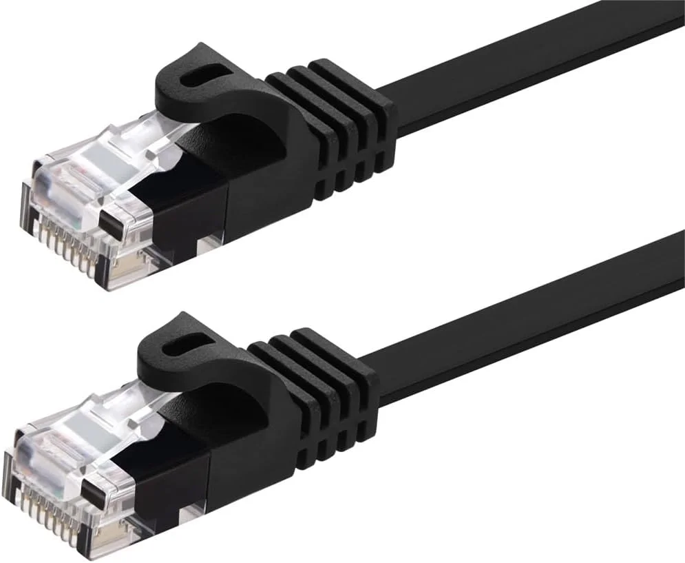 کابل شبکه اترنت Cat5e مونوپرایس - 109551 - کابل اینترنت شبکه - RJ45، تخت، رشته ای، 350 مگاهرتز، UTP، سیم مسی خالص، 30AWG، 4.2 متر، مشکی
