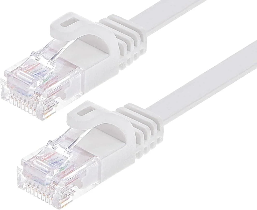 کابل شبکه پچ Cat6 مونOPRICE - طول 4.2 متر - سفید | RJ45 بدون گیر، تخت، 550 مگاهرتز، UTP، سیم مسی خالص، 30AWG، برای مودم اینترنت شبکه روتر Xbox PS3 - سری Flexboot