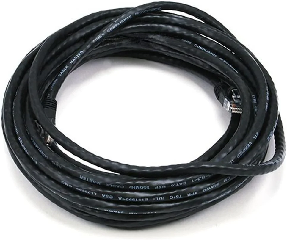 کابل شبکه 25 فوتی Monoprice Cat6 24AWG UTP اترنت با روکش مسی - مشکی کابل شبکه 25 فوتی Monoprice Cat6 24AWG UTP اترنت با روکش مسی - مشکی