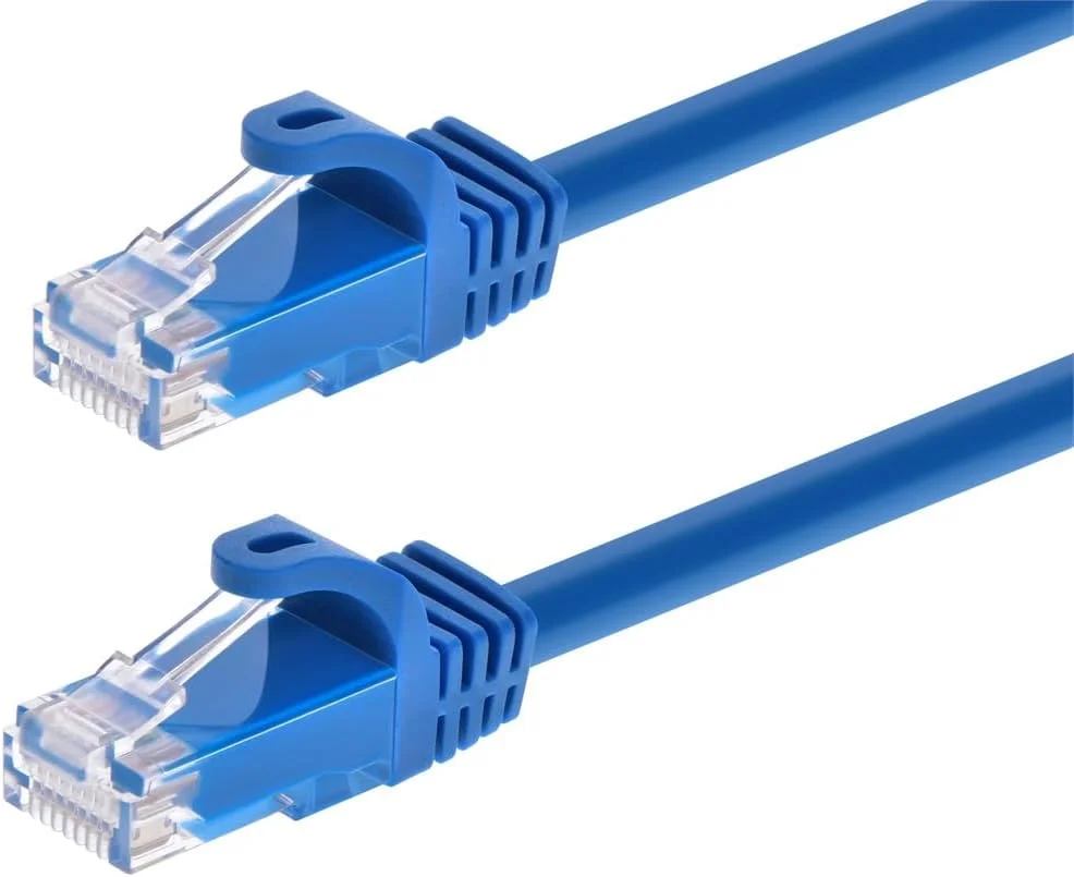 کابل شبکه پچ Cat5e اترنت Monoprice Flexboot - کابل اینترنت شبکه - RJ45، رشته ای، 350 مگاهرتز، UTP، سیم مسی خالص، 24AWG، 0.3 متر، آبی