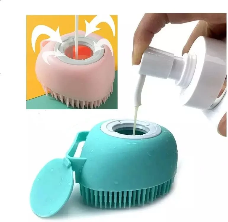 برس حمام سگ خانگی، شانه سیلیکونی نرم، برس نظافت حیوانات خانگی، برس ماساژ سیلیکونی، برس نظافت و تمیز کردن مو و خز، رنگ متنوع