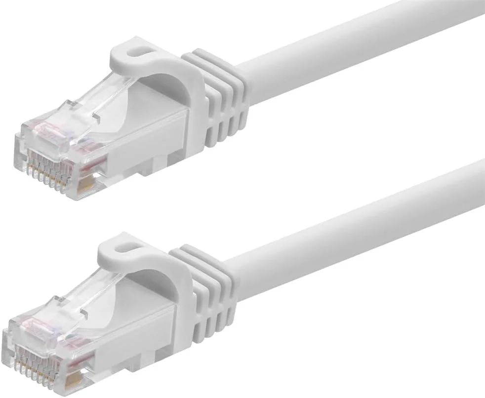 کابل شبکه اترنت Cat6 UTP مسی با روکش سفید Monoprice مدل FLEXboot Series 24AWG با طول 14 فوت و پهنای باند 550 مگاهرتز (109825)