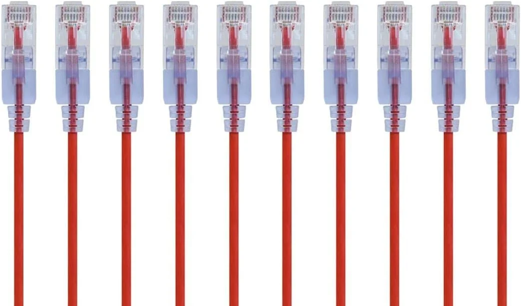 کابل شبکه باریک Monoprice SlimRun Cat6A - کابل اینترنت شبکه - RJ45، رشته ای، UTP، سیم مسی خالص، 30AWG، 15 سانتی متر، قرمز، بسته 10 عددی کابل شبکه باریک Monoprice SlimRun Cat6A - کابل اینترنت شبکه - RJ45، رشته ای، UTP، سیم مسی خالص، 30AWG، 15 سانتی متر، قرمز، بسته 10 عددی
