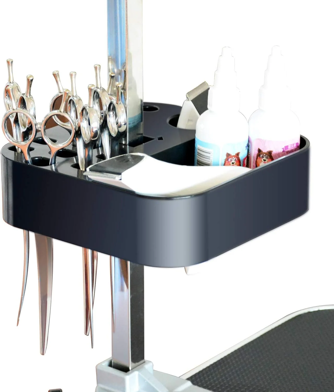 نگهدارنده ابزار پیرایش حیوانات خانگی قابل حمل شلندی برای میز و بازوی پیرایش سگ