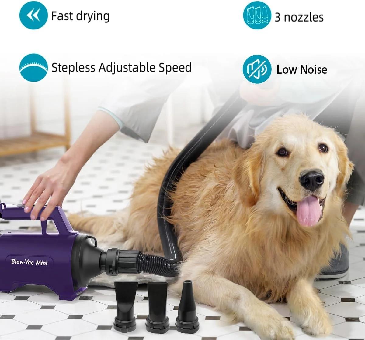 خشک کن سگ شرنبائو، خشک کن/دمنده موی سگ/حیوان خانگی حرفه ای با سرعت بالا (SMD-06P)