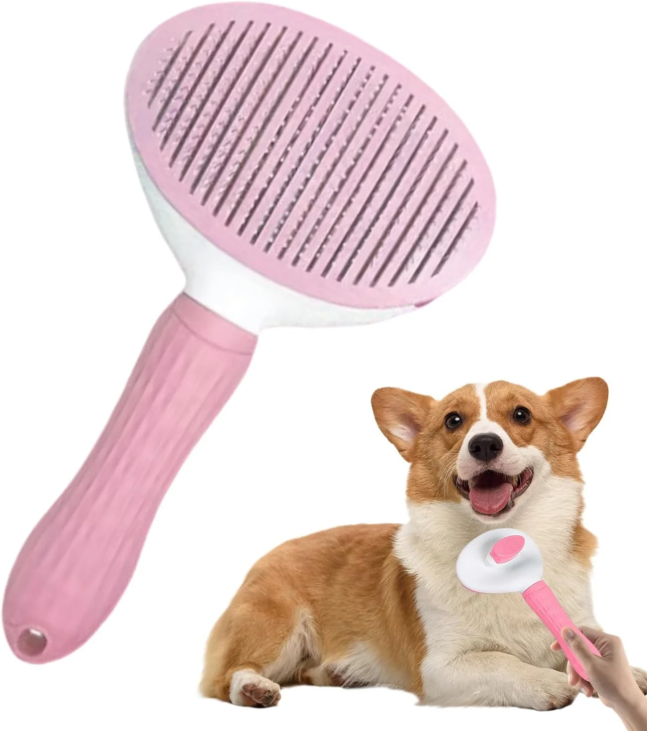 برس ریزش موی گربه، مو جمع کن گربه با دکمه رهاسازی، ابزار نظافت حیوانات خانگی برای سگ ها توله سگ ها مسافرت حمام فضای باز