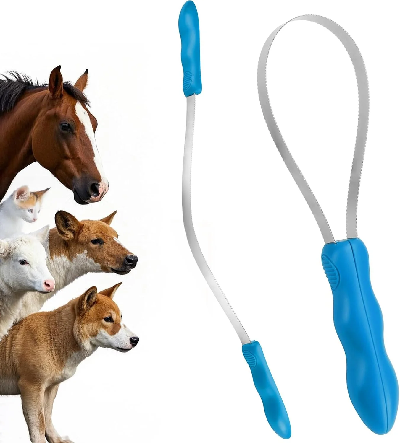 تیغ موکن سگ - شانه نظافت دو طرفه استیل ضد زنگ، برس سگ برای ریزش مو با دسته نرم، برس حرفه ای ریزش مو سگ و ابزار از بین بردن موی سگ برای همه نژادها و پوشش های مو