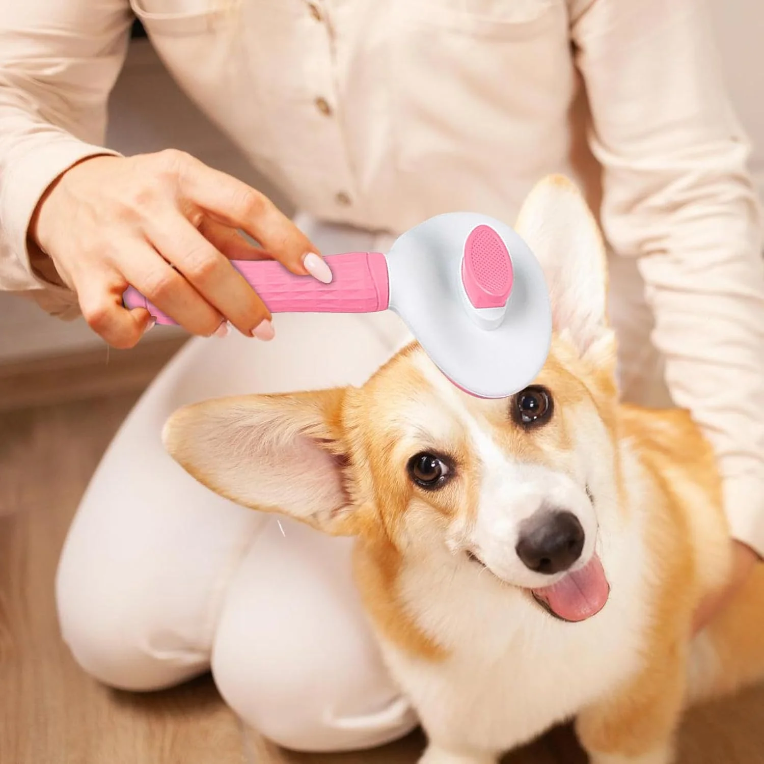 برس ریزش موی گربه، مو جمع کن گربه با دکمه رهاسازی، ابزار نظافت حیوانات خانگی برای سگ ها توله سگ ها مسافرت حمام فضای باز