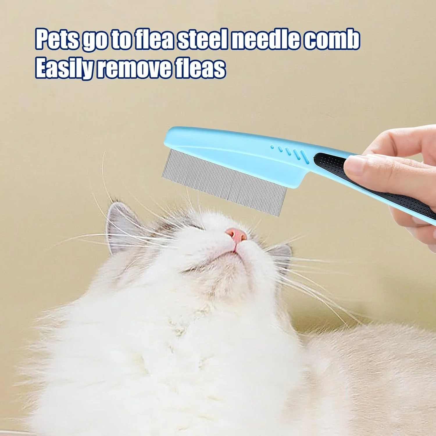 شانه سگ برای ریزش مو، شانه دندانه ریز حیوانات خانگی | ابزار حرفه ای غیر لغزنده برای نظافت حیوانات خانگی برای باز کردن گره مو و مراقبت از توله سگ و بچه گربه با نژاد مو بلند