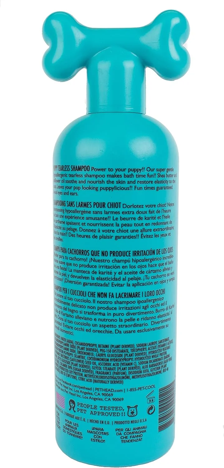 شامپو توله سگ پت هد 475 میلی لیتر، سرگرمی توله سگ، رایحه پرتقال خوشمزه، بهترین شامپو سگ برای سگ های بدبو، آرایش حرفه ای، شامپو حیوانات خانگی طبیعی و وگان، بدون گلوتن، شامپو با فرمول ملایم برای توله سگ ها