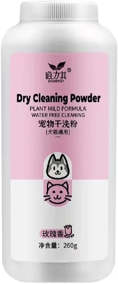 260g Pet Shampoo Dry Cleaning Powder, Dog Cats Leave-in Shampoo, Dry Shampoo Powder for Pets, Water Free Cleaning Powder for Pet Odour Control, Reduce Irritation, Anti-Bacterial, Rose by Needs n Wants