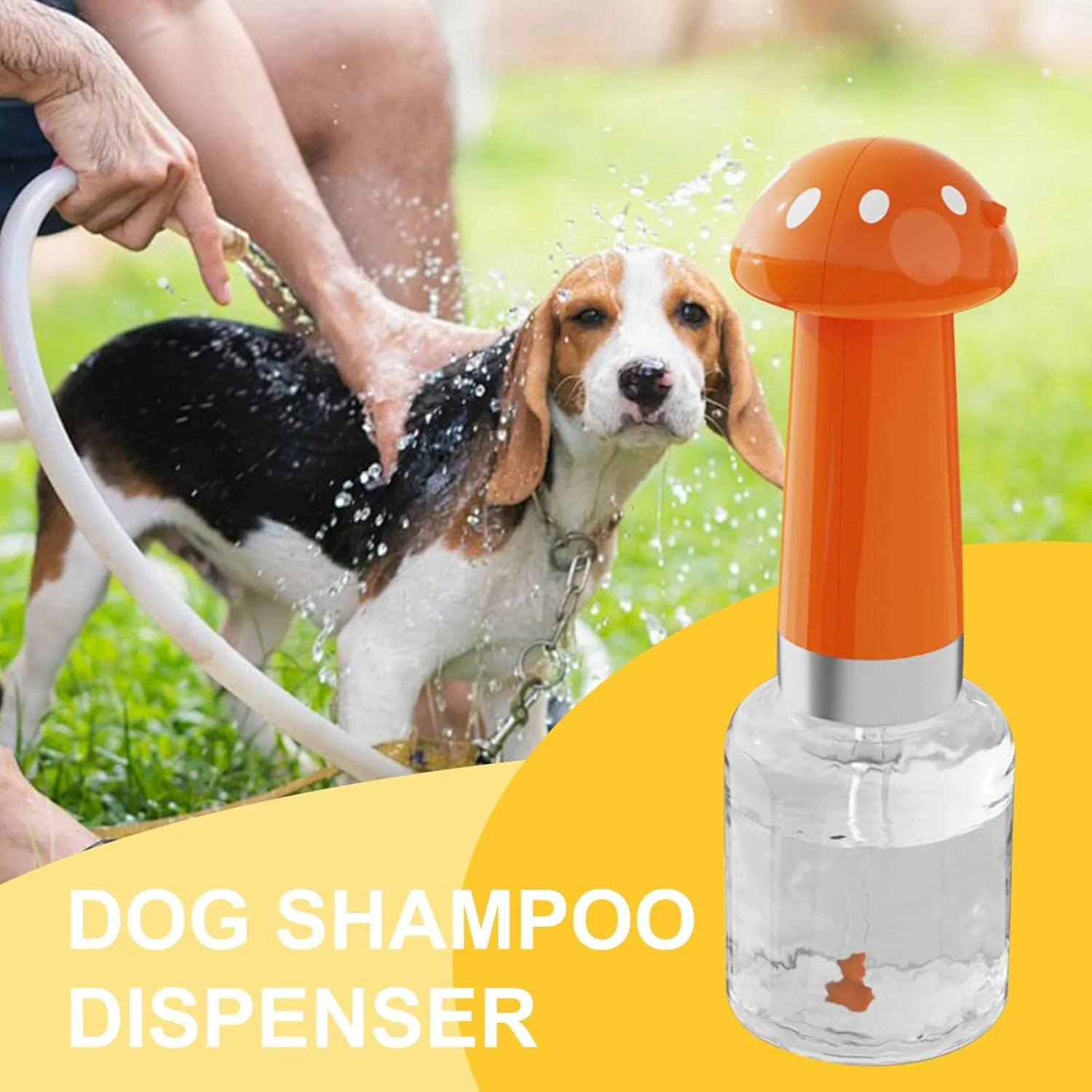 دستگاه پخش شامپو برای سگ ها | دستگاه پخش فوم اتوماتیک برای حیوانات خانگی - ابزار قارچی شکل برای ایجاد کف غنی برای تمیز کردن موهای کوتاه و بلند، مناسب برای نژادهای کوچک و متوسط