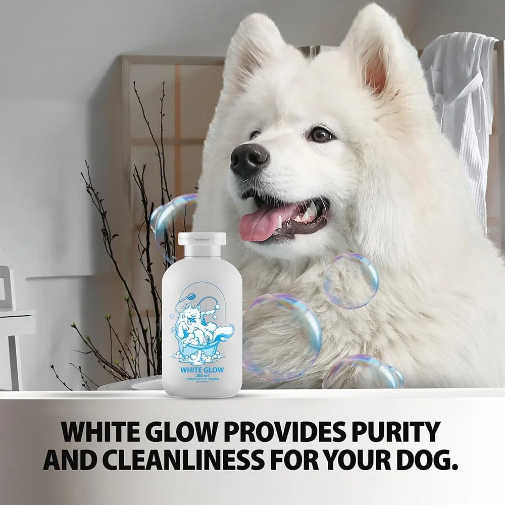 شامپو سگ شاون مخصوص موهای سفید | بهترین برای پوست های حساس و خشک و خارش دار | از بین برنده لکه های زرد | ضد باکتری | ضد شوره | مرطوب کننده | درخت چای، جو دوسر | روغن نارگیل، آلوئه ورا (300 میلی لیتر)