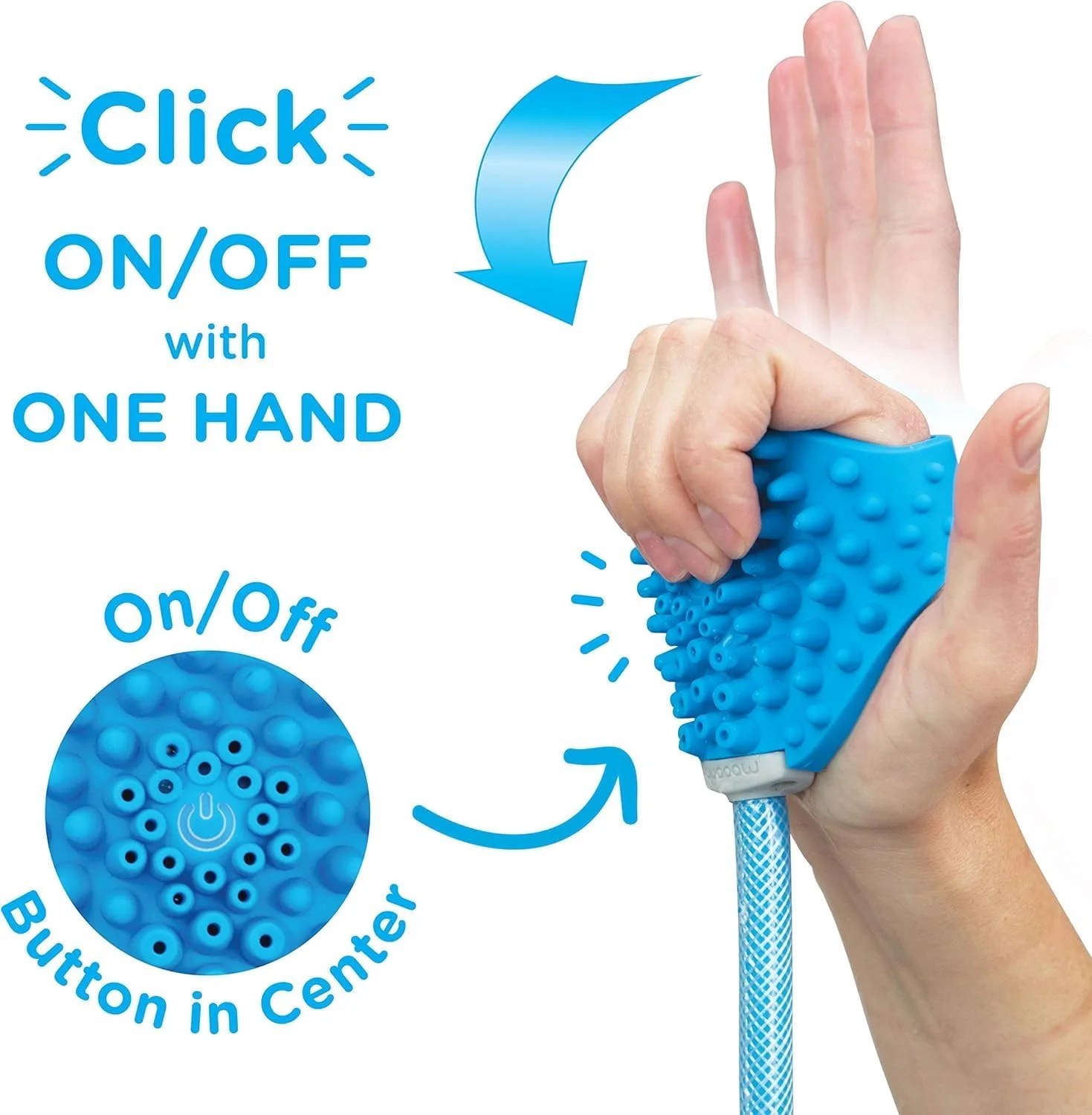 ابزار حمام حیوانات خانگی، اسپری و اسکرابر ترکیبی برای نظافت سگ و گربه، سازگار با دوش داخلی یا شلنگ باغی بیرونی، شامل آداپتور