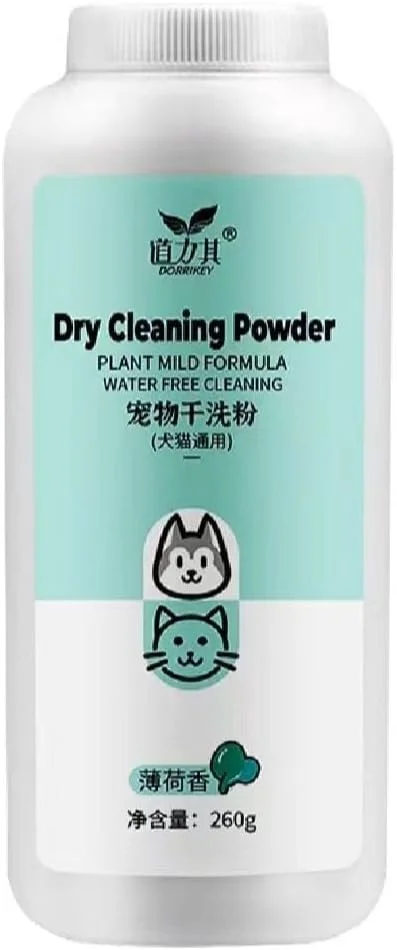 پودر شامپو خشک حیوانات خانگی 260 گرمی، شامپو بدون آب سگ و گربه، پودر شامپو خشک برای حیوانات خانگی، پودر تمیز کننده بدون آب برای کنترل بوی حیوانات خانگی، کاهش تحریک، ضد باکتری، نعناع از Needs n Wants