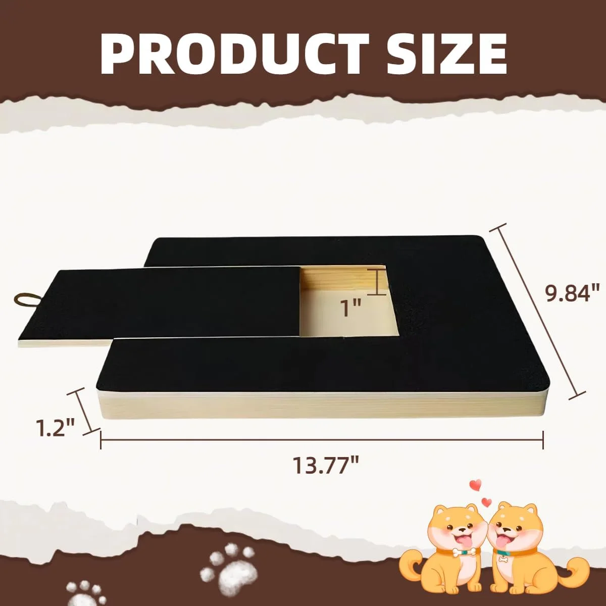 پد خراش ناخن سگ، تخته های خراش چند منظوره با جعبه تشویقی داخلی، پد سوهان ناخن، تخته خراش ناخن سگ، اسباب بازی تشک خراش چوبی برای برد سوهان مراقبت از ناخن حیوانات خانگی