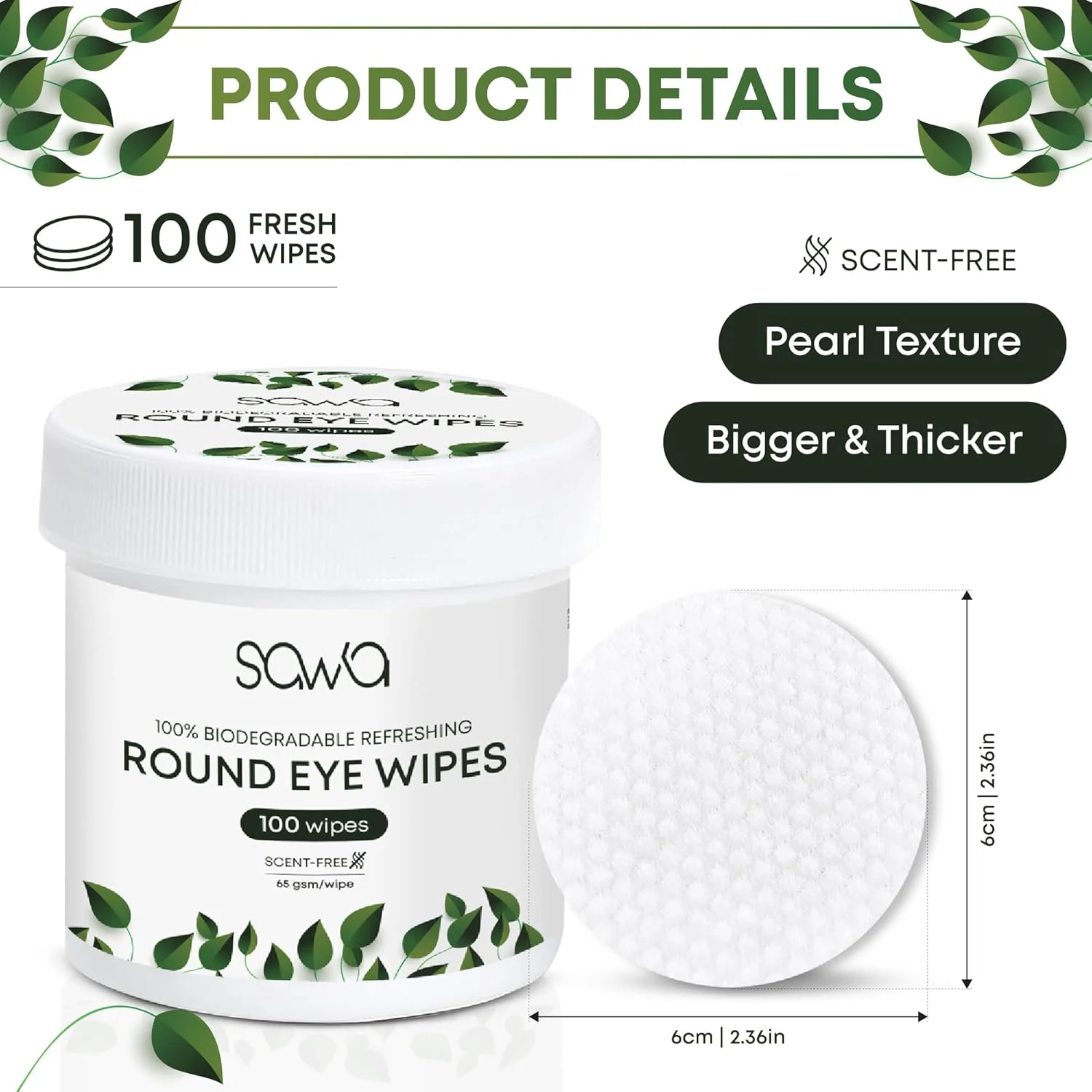 دستمال مرطوب چشم حیوانات خانگی SAWA، مناسب سگ و گربه، 100 عدد دستمال پاک کننده لکه اشک برای حیوانات خانگی، پد پاک کننده چشم سگ و گربه، پاک کننده بدون عطر ترشحات چشم سگ (دستمال مرطوب گرد)