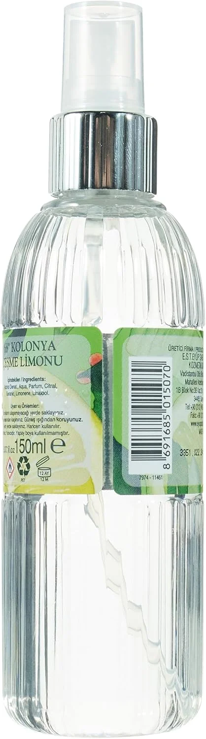 ادکلن لیمو چشمه ایوب صبری تونجر، بطری اسپری پت استوانه ای (150 میلی لیتر)