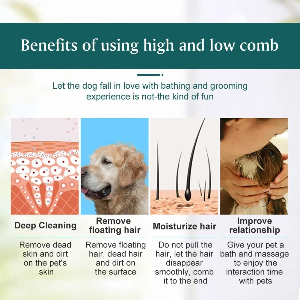 شانه خز گربه SEMINISMAR، شانه باز کننده گره، شانه سگ، شانه ترکیبی برای سگ ها، گربه ها و حیوانات خانگی مو بلند، 31 دندانه، ابزار فلزی بزرگ برای از بین بردن گره ها، موهای گره خورده یا مرده