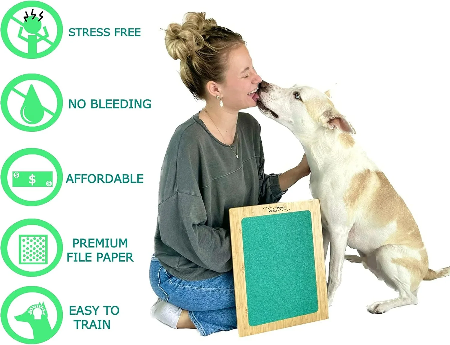 برد خراش ناخن سگ ZENLY PAWS، دو طرفه، کاغذ سمباده زبر و نرم، مناسب برای هر سایز سگ، برد سوهان ناخن سگ 40x30 سانتی متر، مراقبت آرامش بخش از ناخن، صفحه خراش برای سگ ها، پد خراش سگ برای ناخن