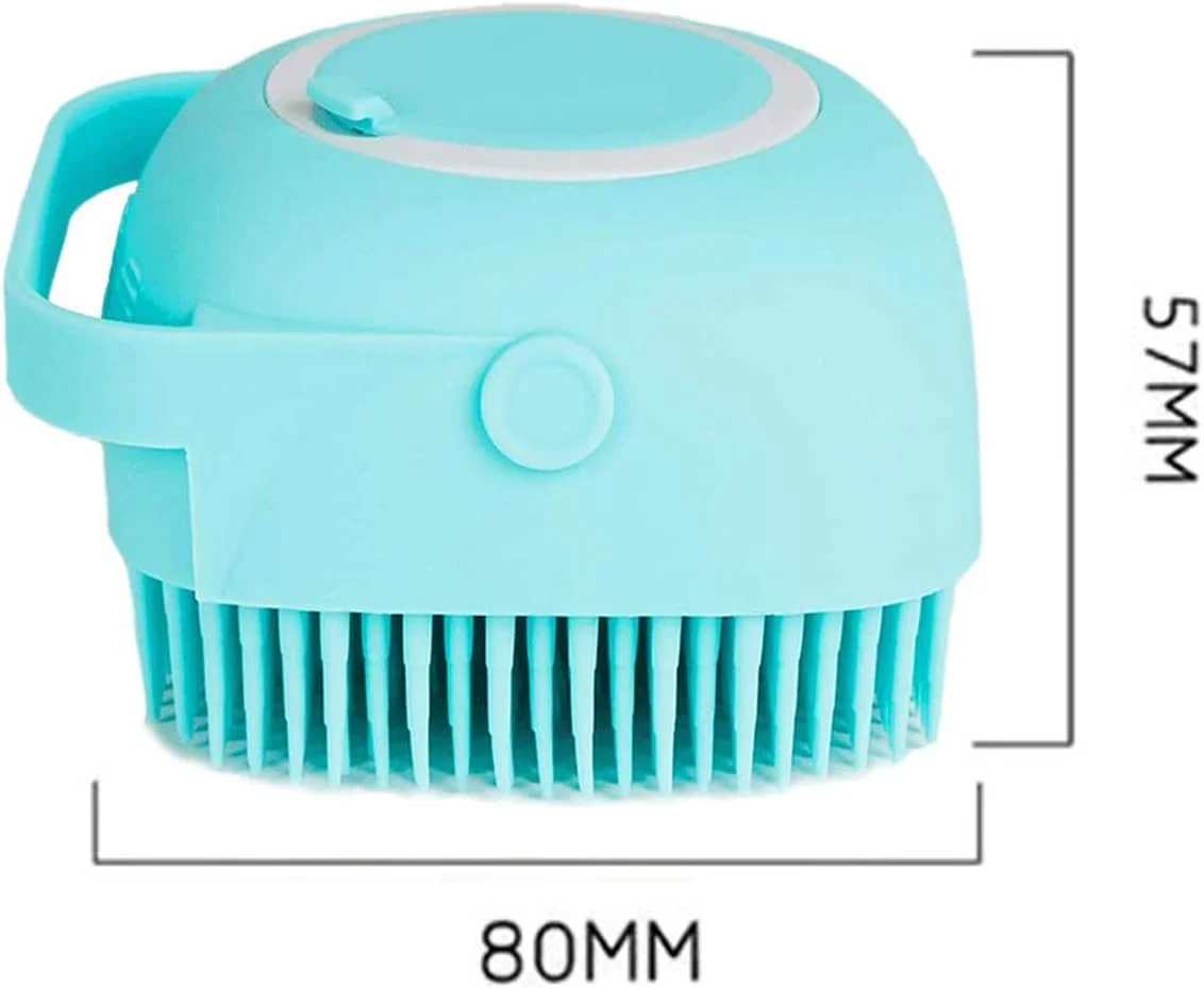 برس حمام و ماساژ حیوانات خانگی Ruri با محفظه شامپو، برس اسکرابر نرم سیلیکونی لاستیکی برای سگ و گربه