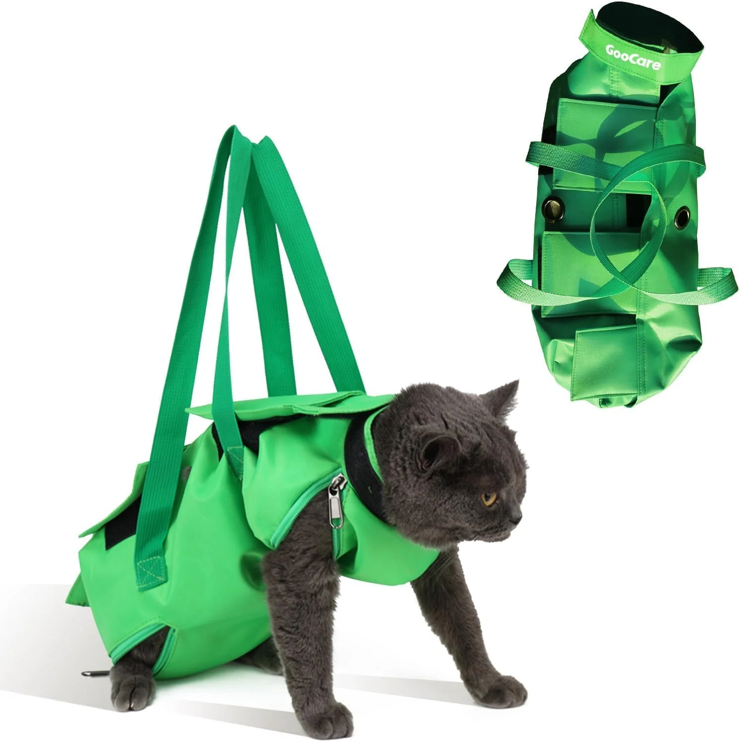 کیف اصلاح و نگهداری برای مهار حیوان خانگی شما در طول مراقبت از پنجه، کوتاه کردن ناخن، اصلاح ضد خش و معاینات پزشکی، کیف مهار، مناسب برای وزن 2.7 تا 5.4 کیلوگرم (سبز-متوسط)