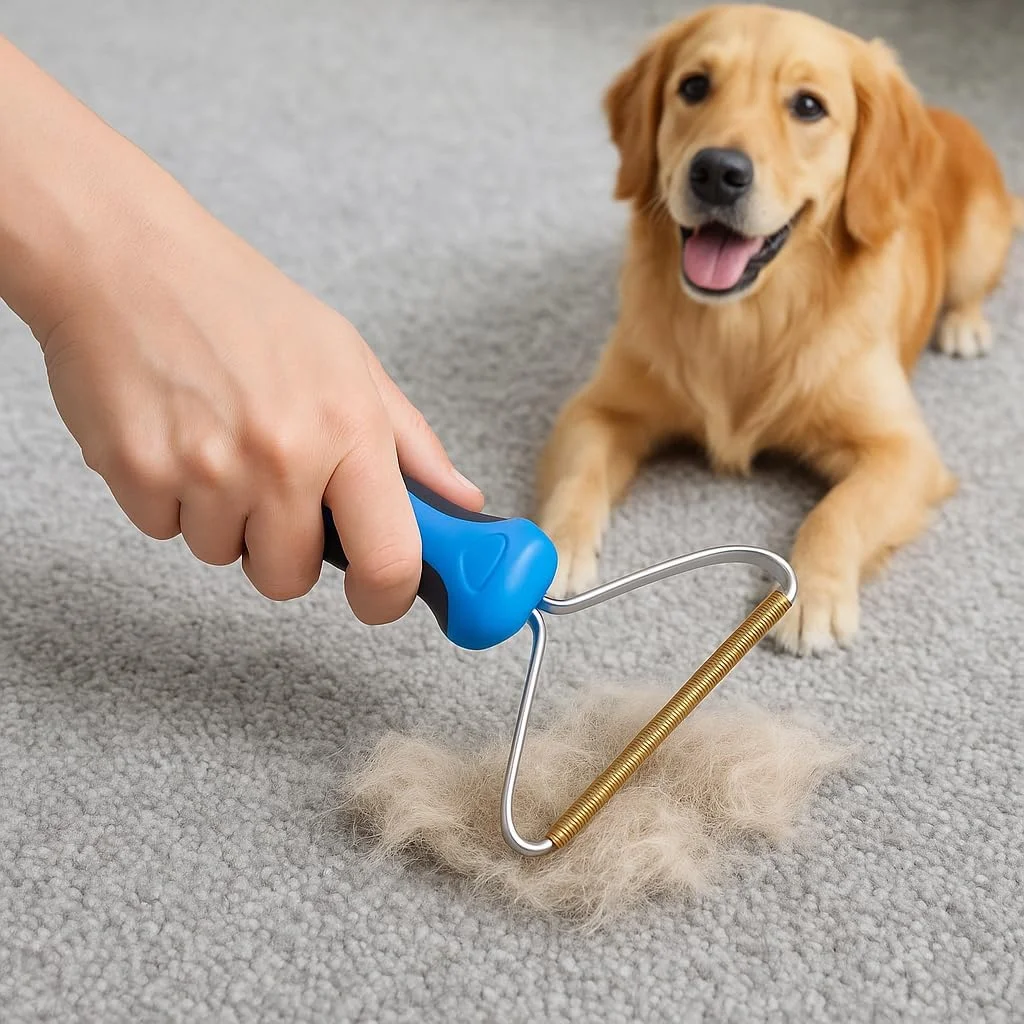 Pet Hair Remover, Carpet Brush Tool, Dog Cat Hair Remover, Lint Removers, Carpets Rake for Pet Hairs Removal, Suitable for Car Mat,Couch,Pets Bed,Furniture,Rug,Blue